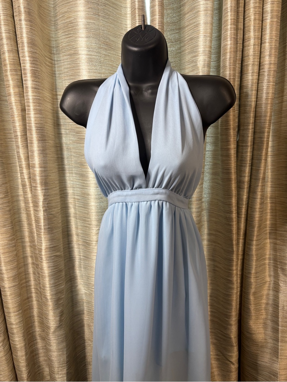 Light Blue Halter Maxi Dress
